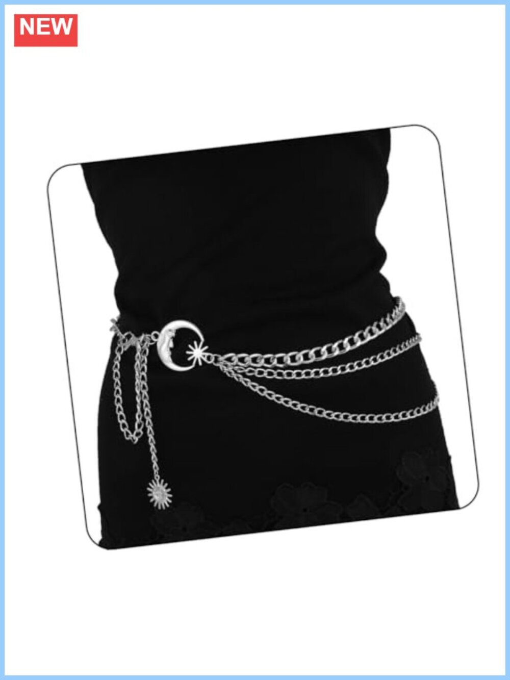 Layered Metal Waist Chain Belt Moon Sun Body Jewelry Adjustable
